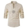Long sleeve cotton shirt - with stand-up collarT-shirts