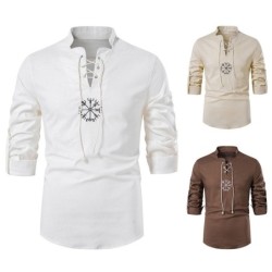 Camisa manga longa de algodão - com gola alta