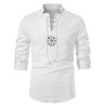 Long sleeve cotton shirt - with stand-up collarT-shirts
