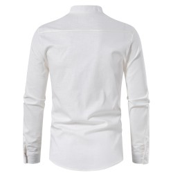 Camisa manga longa de algodão - com gola alta