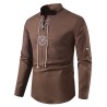 Camisa manga longa de algodão - com gola alta