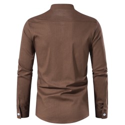 Camisa manga longa de algodão - com gola alta
