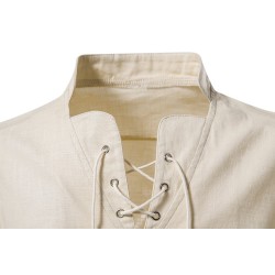 Camisa manga longa de algodão - com gola alta