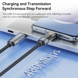 Cabo USB C para tipo C - carregamento rápido - transmissão de dados - com display LCD - 60W / 100W