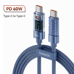 Cabo USB C para tipo C - carregamento rápido - transmissão de dados - com display LCD - 60W / 100W