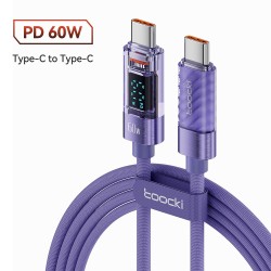 Cabo USB C para tipo C - carregamento rápido - transmissão de dados - com display LCD - 60W / 100W