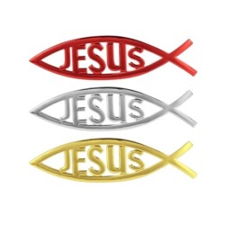 Jesus/símbolo de peixe - adesivo de carro