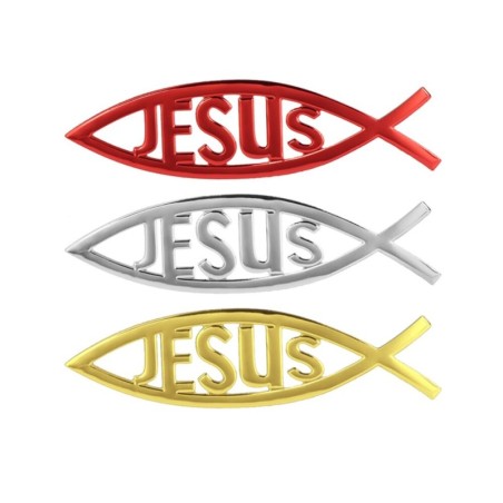 Jesus/símbolo de peixe - adesivo de carro