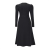 Elegant knitted dress - long sleeve - waist beltDresses