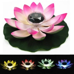 Flor movida a energia solar - forma de lótus - LED - fonte / lagoa decoração flutuante