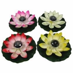 Flor movida a energia solar - forma de lótus - LED - fonte / lagoa decoração flutuante