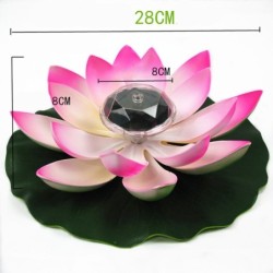 Flor movida a energia solar - forma de lótus - LED - fonte / lagoa decoração flutuante