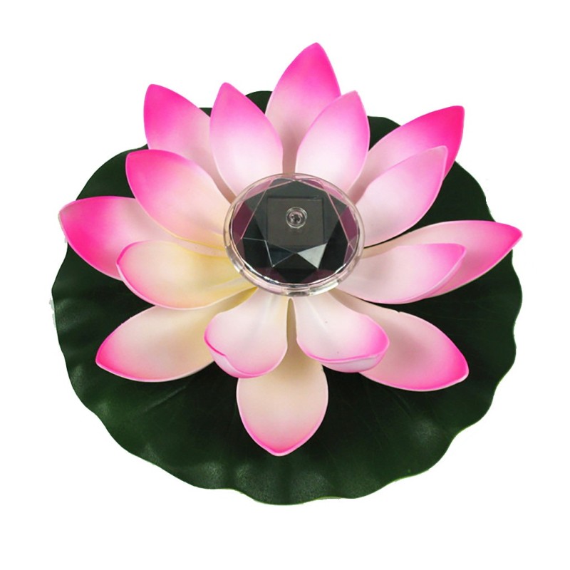 Flor movida a energia solar - forma de lótus - LED - fonte / lagoa decoração flutuante