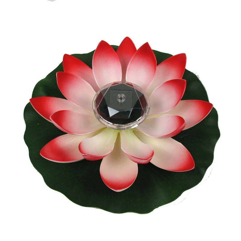 Flor movida a energia solar - forma de lótus - LED - fonte / lagoa decoração flutuante