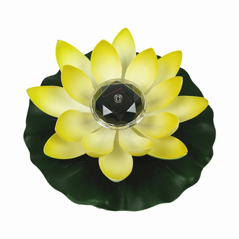 Flor movida a energia solar - forma de lótus - LED - fonte / lagoa decoração flutuante