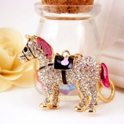 Crystal horse - metal keychainKeyrings