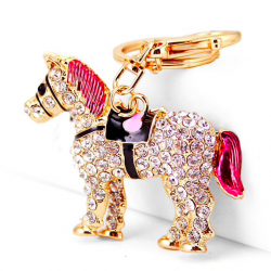 Cavalo de cristal - chaveiro de metal