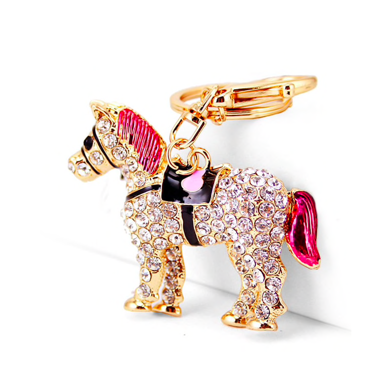 Cavalo de cristal - chaveiro de metal