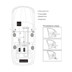 Alto-falante coaxial para carro de alta fidelidade - 2 vias - 4 polegadas - 60W - 2 peças