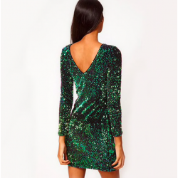 Minivestido de paetês verde