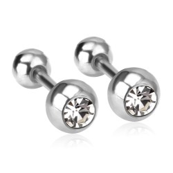 Brincos pequenos com bola / zircónia