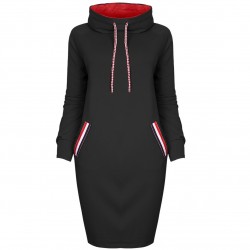 Vestido elegante na altura do joelho - com gola alta