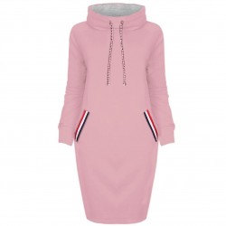 Vestido elegante na altura do joelho - com gola alta