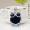 Coruja de cristal azul - chaveiro