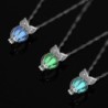 Colar prata com coruja fluorescente