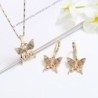 Golden jewellery set - with butterflies - earrings / necklaceJewellery Sets