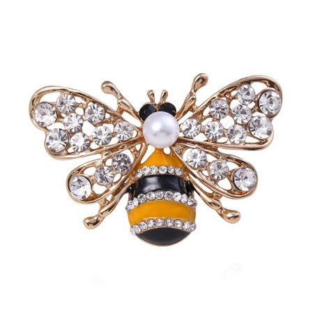 broche de abelha de cristal
