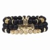 Black beads bracelet with a crown - 3 piecesBracelets