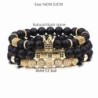Pulseira de contas pretas com coroa - 3 peças