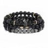 Black beads bracelet with a crown - 3 piecesBracelets