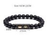 Pulseira de contas pretas com coroa - 3 peças