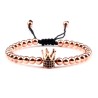 Copper beads bracelet with a crown - adjustable ropeBracelets