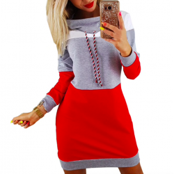 Long striped sweater - mini dress with turtleneckDresses