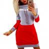 Long striped sweater - mini dress with turtleneckDresses