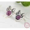 Bow / crystals - 925 sterling silver earringsEarrings