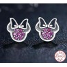 Bow / crystals - 925 sterling silver earringsEarrings