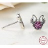 Bow / crystals - 925 sterling silver earringsEarrings
