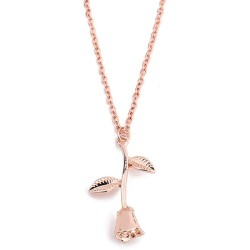 Colar elegante com pingente de rosa