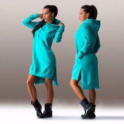 Vestido feminino com capuz - pulôver longo