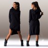 Vestido feminino com capuz - pulôver longo