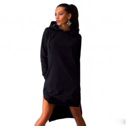 Vestido feminino com capuz - pulôver longo