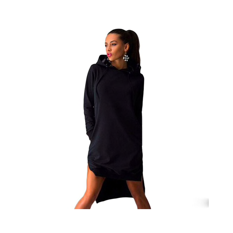 Vestido feminino com capuz - pulôver longo Vestido feminino com capuz - pulôver longo