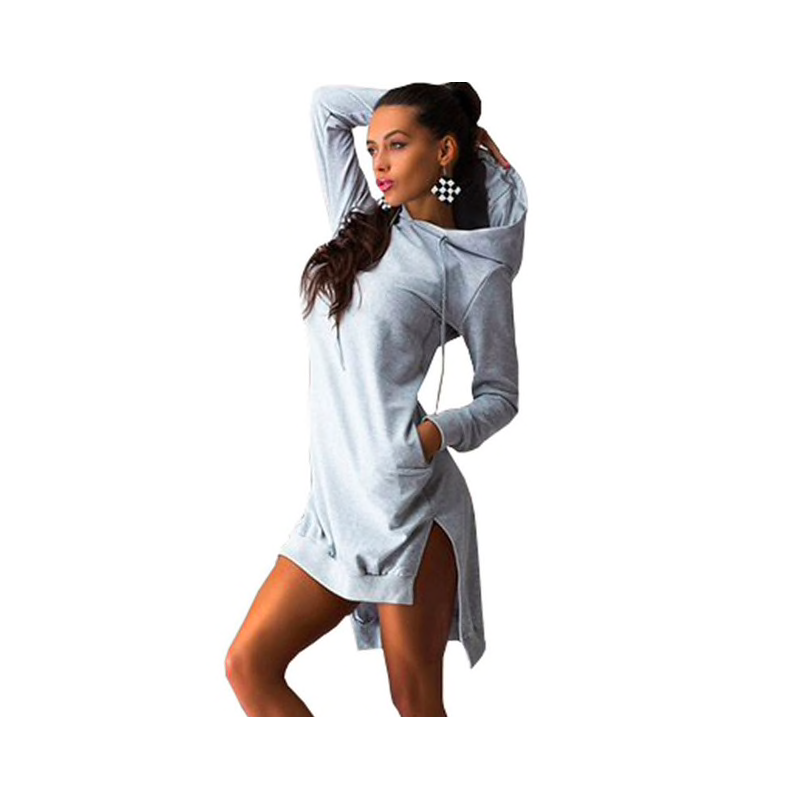 Vestido feminino com capuz - pulôver longo Vestido feminino com capuz - pulôver longo