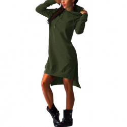 Vestido feminino com capuz - pulôver longo