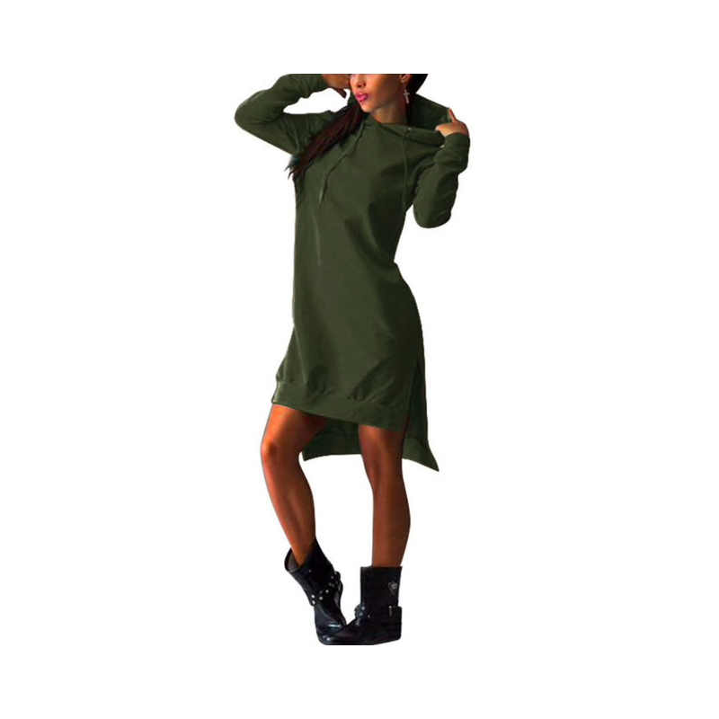 Vestido feminino com capuz - pulôver longo Vestido feminino com capuz - pulôver longo