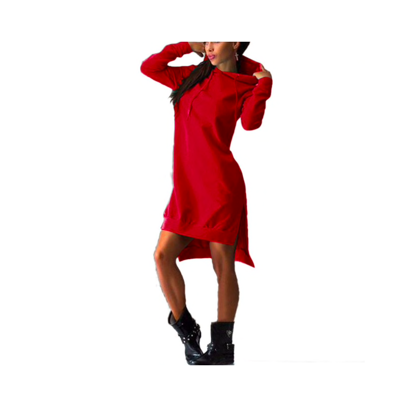 Vestido feminino com capuz - pulôver longo Vestido feminino com capuz - pulôver longo